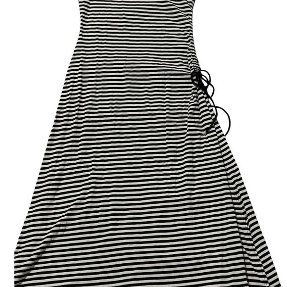 Theory Striped Short Sleeve Dress - Medium - Grey & White - Casual - Picture 3 of 16